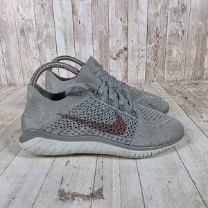 Nike Free RN Flyknit 2018 Womens 8.5 Grey Gunsmoke Running Shoes 942839-300